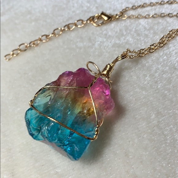 Chakra Natural Quartz Wire Wrapped Stone - Picture 2 of 6